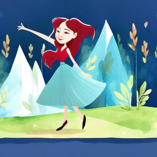 design,minimalist style,flat design,((1girl)),energetic and lively,soft color palette,exaggerate forms,hand_drawn elements,(watercolor background), cartoon or comic style,(emotional expressions) ,lconography and symbols,strong contrast,solo picture