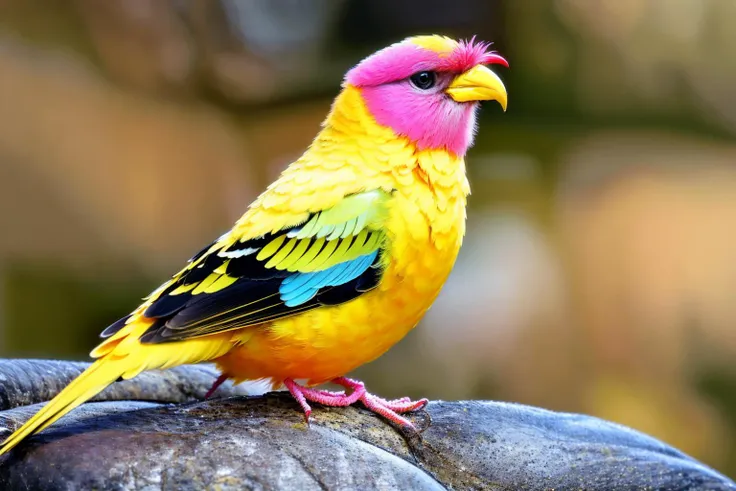 (masterpiece, best quality:1.2), ultra-detailed, Yellow and pink bird, (realistic:1.5), <lora:EdobBirds_v1.0:1>