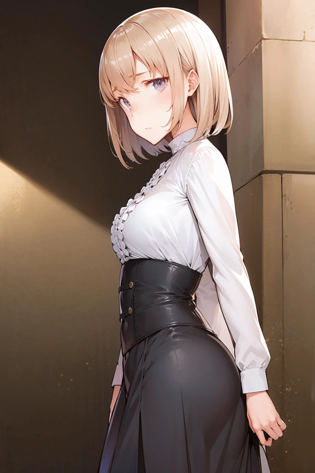 (masterpiece, best quality), 1girl, (solo), looking at viewer,
BREAK
<lora:eba-style:0.9>,
BREAK
rainbow valley waterfront promenade,cave bacon,expressionless, closed mouth,
light purple eyes,
Alabaster hair,
short hair,
asymmetrical bangs,
BREAK
medium breasts,
from side,
BREAK
formal party wear, party dress, long skirt, frills, ribbons, corset, lace, buttons, long sleeves, turtleneck, high collar,
