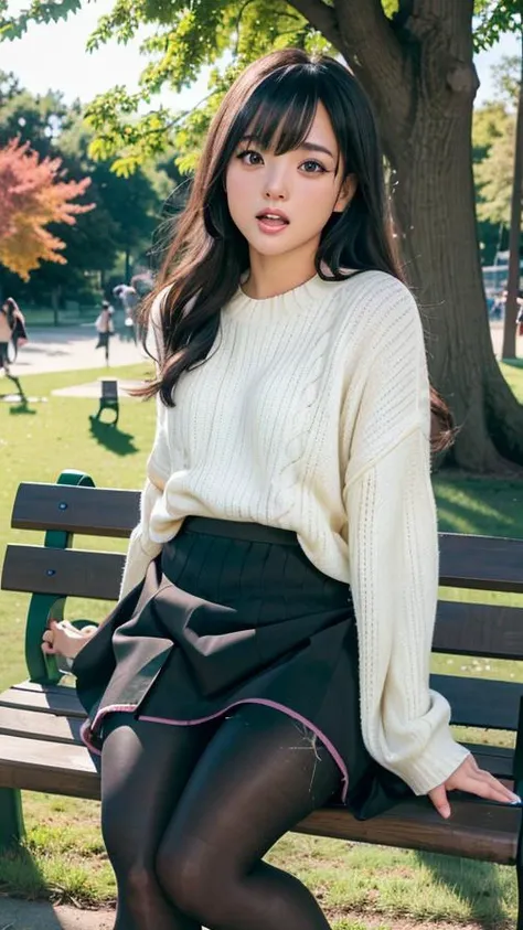 (incredibly quality, incredibly photo realistic , 32K, incredibly Absurdres, incredibly beautiful details, incredibly sharp and clear , incredibly natural , incredibly realistic light and shadow:1.5), BREAK,
( nsfw, pornographic:1.5),(one incredibly kawaii Japanese girl:2), ( legs wide open:1.7), ( sitting shallowly and leaning back on a bench for 3 people: 1.6),(Her whole body is arched:1.5), (pantyhose: 1.5), ( White sweater dress, kawaii skirt, kawaii hairstyle, incredibly details face and big eyes, Healing natural makeup , correct hand shape , incredibly realistic skin :1.5), (black vibrator inside pantyhose:1.6),(pulling up the skirt:1.7) , (She feeling an incredibly intense ecstasy female orgasm throughout her body :1.9) ,
BREAK,
( blurry bokeh realistic background, daytime park, lawn, trees, sky, sun. Light, few people playing the park in the background: 1.5), BREAK,
<lora:GodPussy2 v1:0.1> ,