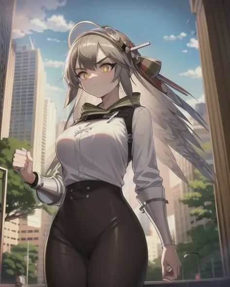<lora:fartooth:1>, 1girl, angry, (masterpiece), 4k, 8k, highres, high resolution, beautiful, anime, amazing, girl, detailed, standing in city park