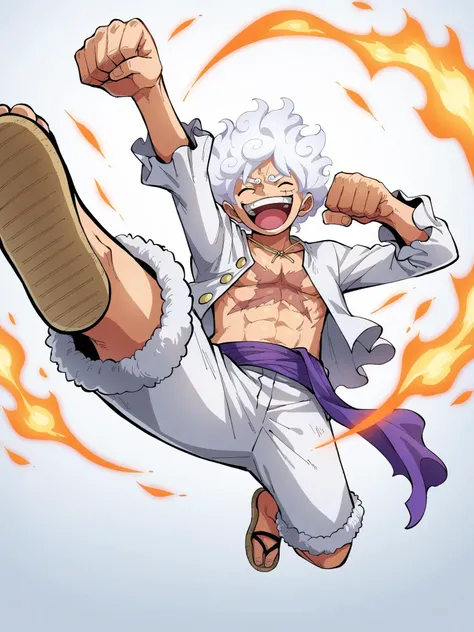 score_9, score_8_up, score_7_up, BREAK, source_anime, source_cartoon
(Gearfive:1.0), laugh, jumping kick, Fire punch,
<lora:LUFFY_pony_XL:0.8>