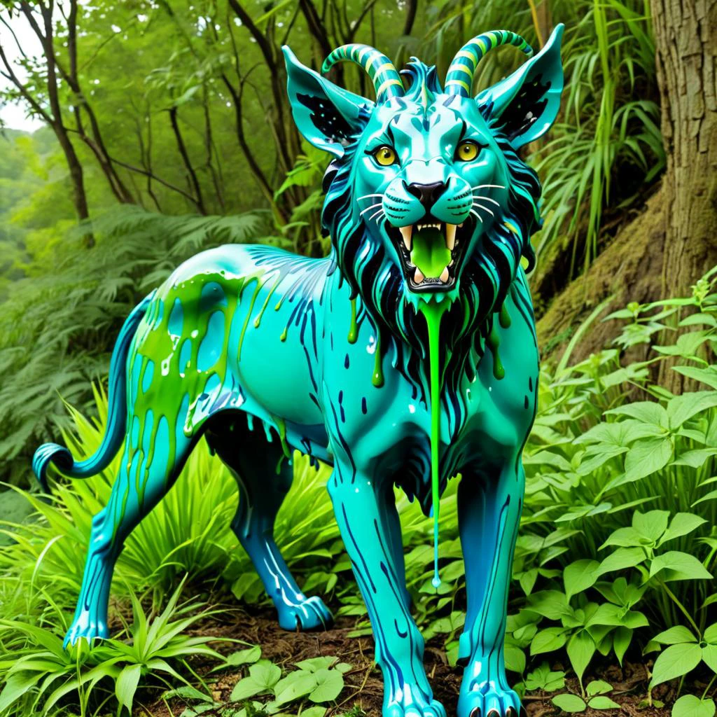 Whimsical and Playful, verdant Ravine
pleasant weather
Chimera - Composite creature with parts of a lion, goat, and serpent.
Rupi Kaur Gino Severini Jason deCaires Taylor
Military Green Fluorescent Blue Lightsaber Blue
medieval
Dripping Paint Splatter Art . dramatic, paint drips, splatters, dripping paint
comic book art of . comic art, graphic novel illustration
<lora:dark_fantasy_art:1>, imaginative, fantastical, bight colors, stylized, happy, Whimsical and Playful
