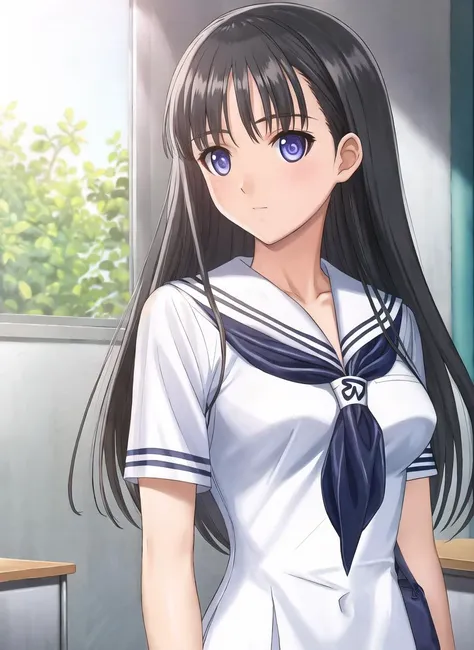 Anime girl in sailor outfit standing in front of a window - SeaArt AI