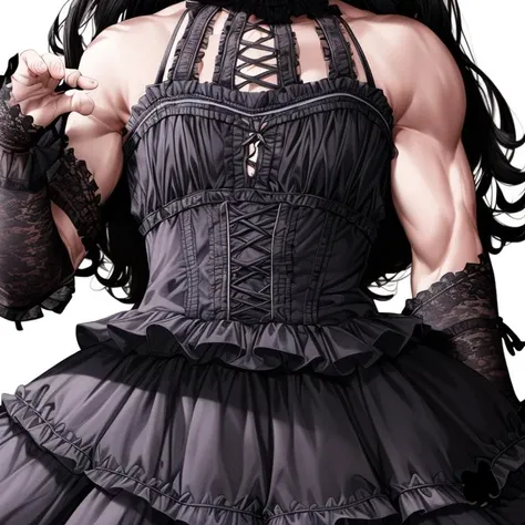 <lora:add_detail:1> add_detail, masterpiece, detailed, 8k, dim lighting,
<lora:black_little_dress, lace trim, dress:0.6> black_little_dress, lace trim, dress,
(muscular male, cowboy shot, upper body, looking at viewer, smile:1.3),
