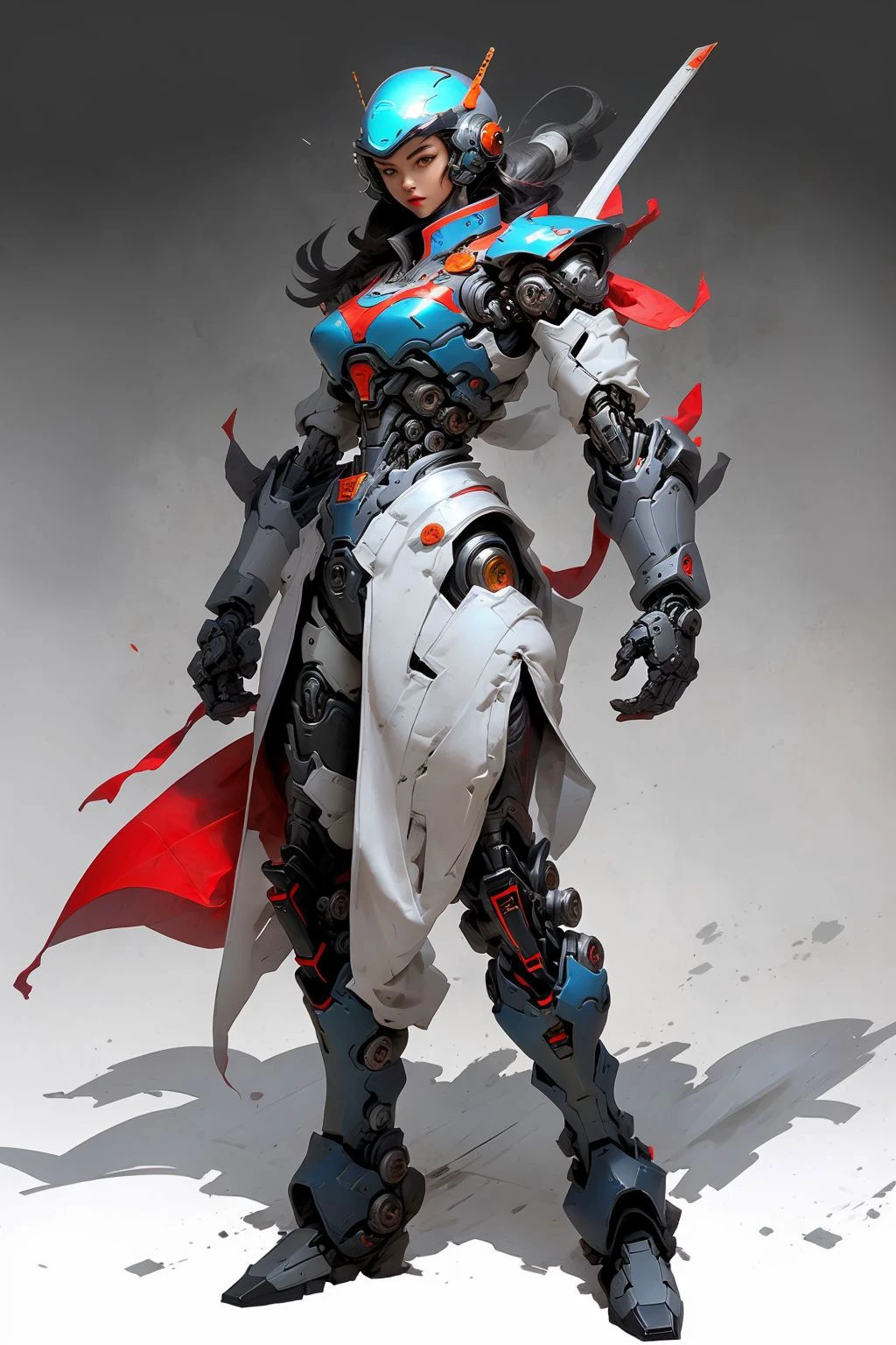 wuxia,female,robort cyborg mech fighter,wmma, gloves, martial arts, <lora:NijiExpressV2:0.5>, <lora:wmma-fC-v1:0.4>,<lora:FINALRobort:0.6>, <lora:wuxia2:0.4> , <lora:wuxiashijieV1:0.7>,mecha helmet,