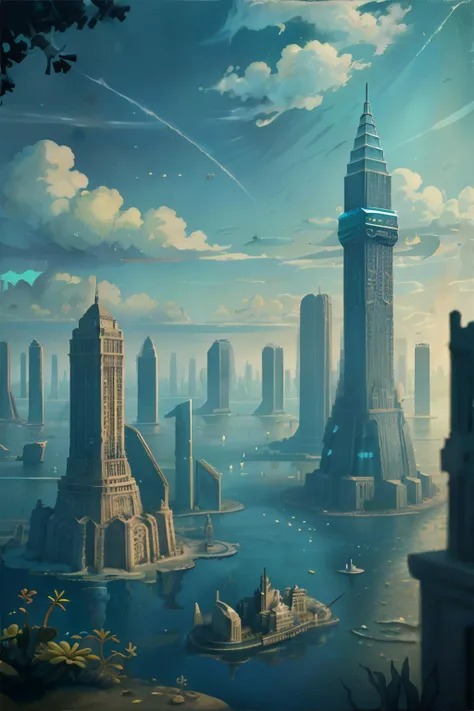 <lora:vintagetravelposters:0.6>, vintage_travel_posters,submerged megalopolis, sunken cityscape, aquatic civilization, exploring lost depths, <clip:skip:2>, masterpiece, 8k, high resolution, shallow depth of field, sharp focus