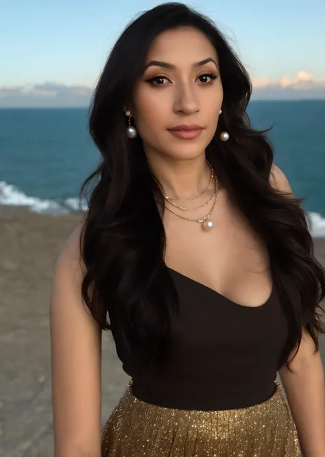 score_9,
<lora:Christina_Dark:1>,
photo of beautiful (Christina_Dark), ((ultra detailed, masterpiece, best quality)), best quality, ultra high res, ultral detailed face and eyes, (photorealistic:1.4), solo, 1 girl, brown eyes, latina woman , mexican woman,
(extremely detailed skin), (masterpiece), (flawless skin), (model pose), (natural light), (high quality photography), (intricate details), (8k), (HDR), (sharp focus) (Perfect Face) , f2, 35mm, film grain,
score_9:2, score_8_up, score_7_up, concept art, realistic, (rim lighting:1.5), dutch angle, close up, raw, white background, spotlight. 1girl, medium black hair, sharp facial features, (sun tan line:0.2), medium breasts, (smile:0.6), (shiny skin:0.4), high waist skirt. wind blowing skirt. wind blowing hair. Standing on a cliff. gold ring, pearl necklace, earrings.