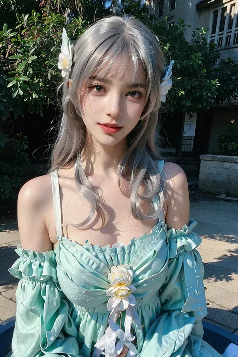(upper body:1.3),<lora:XiShiFmvp:1>,<lora:XiShiFmvp:0.4>,_clothes,(raw photo:1.2),((photorealistic:1.4))best quality,masterpiece,illustration,an extremely delicate and beautiful,extremely detailed,CG,unity,8k wallpaper,Amazing,finely detail,masterpiece,best quality,official art,extremely detailed CG unity 8k wallpaper,absurdres,ultra-detailed,beautiful detailed girl,extremely detailed eyes and face,beautiful detailed eyes,1girl,see-through,looking at viewer,sitting,hair ornament,
outdoors,