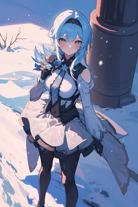 1girl,<lora:Eula:0.6>,snow on the ground,(best quality, high quality, high resolution)