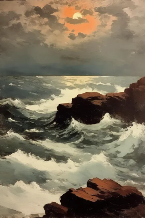 <lora:Winslow Homer Style:1>Winslow Homer Style - a seascape painting in the style of Winslow Homer