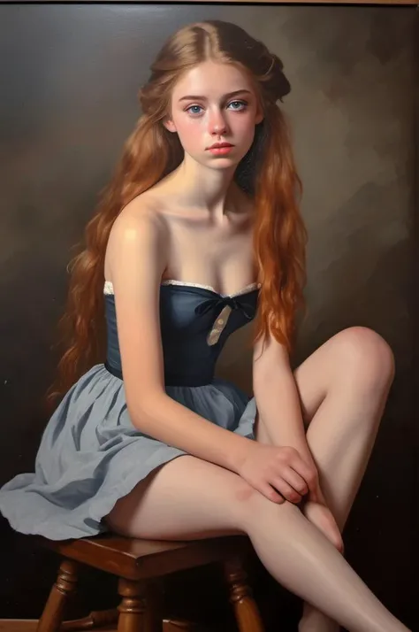 <lora:Winslow Homer Style:1> Winslow Homer Style, oil painting, beautiful 18yo girl, photo shoot model, studio, glamour pose,full body, feet, pose, detailed eyes, perfect anatomy,