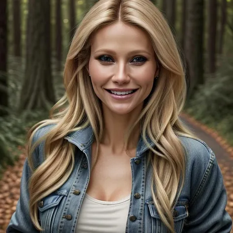 full body portrait, head to toe, Completely naked 18-year-old Loni Anderson with great big, giant, oversized tits, smiling a big, toothy smile, full body portrait, standing on a dirt path in the forest next to a waterfall, completely naked, professional quality digital photograph, 32k UHD, hyper realistic, photorealistic, realistic, extremely colorful, highly detailed, sharp, vibrant