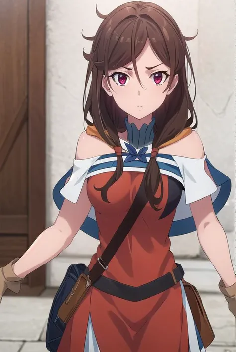 arpeggioellalena, <lora:arpeggio el lalena s2-lora-nochekaiser:1>,
arpeggio el lalena, long hair, brown hair, (red eyes:1.3), hair over shoulder,
BREAK gloves, pantyhose, brown gloves, red pantyhose, robe, dress, belt, fingerless gloves, capelet,
BREAK indoors, library,
BREAK looking at viewer, (cowboy shot:1.5),
BREAK <lyco:GoodHands-beta2:1>, (masterpiece:1.2), best quality, high resolution, unity 8k wallpaper, (illustration:0.8), (beautiful detailed eyes:1.6), extremely detailed face, perfect lighting, extremely detailed CG, (perfect hands, perfect anatomy),
