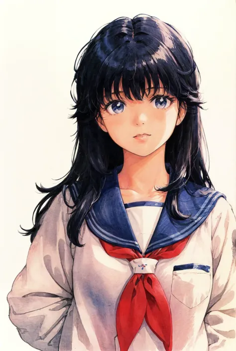 takada akemi,
sailor school uniform, 
1980s \(style\), painting \(medium\), retro artstyle, watercolor \(medium\),
<lora:takada_akemi_offset:0.5>  ((akinanakamori)), <lora:akinanakamori:0.8>