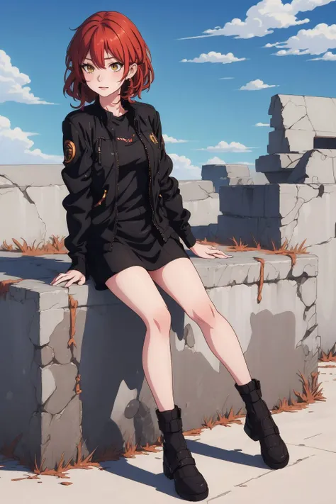 <lora:Himeko03:1>, himeko,full body,black jacket, short hair,, (masterpiece, best quality, high quality, highres, ultra-detailed),