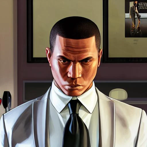 gtav style, man,flat hair,A middle aged,asian, black necktie, blurry, blurry background, blurry foreground, closed mouth, collared shirt, depth of field, formal, jacket, lips, looking at viewer, necktie, photorealistic, portrait, realistic, shirt, solo, suit, white shirt, wing collar, photo\(medium\),solo focus, stadium,