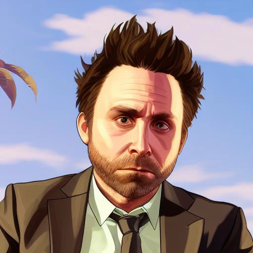 (((Charlie day))) gtav style, Best quality, heavily stylized closeup portrait, looking at the viewer, perfect face, perfect eyes