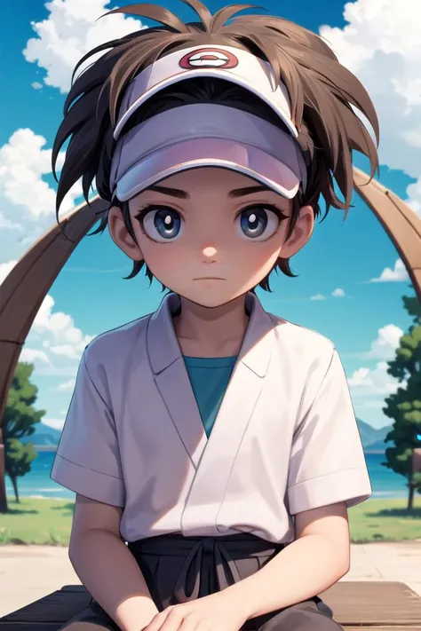 1 boy,more details in eyes,cute,looking at viewer, adorabel boy,cute face,details sky,handsome,young,juvenile,((masterpiece:1.4,best quality)),multiple details,colorful hair,eyeshadow,sfw, nate \(pokemon\),visor
<lora:NateLora:0.6>