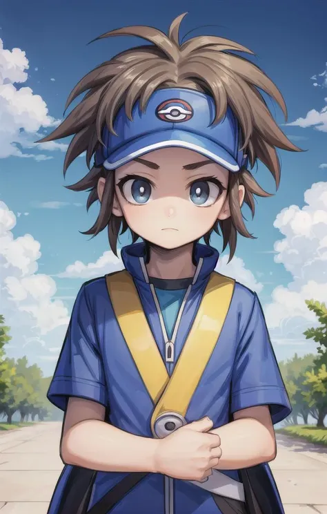 1 boy,more details in eyes,cute,looking at viewer, adorabel boy,cute face,details sky,handsome,young,juvenile,((masterpiece:1.4,best quality)),multiple details,colorful hair,eyeshadow,sfw, nate \(pokemon\),visor
<lora:NateLora:0.6>