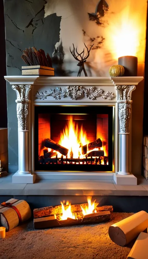 Fireplace, scenery, detailed background, masterpiece, best quality, high quality, absurdres <lora:fireplace_xl_v1:1>