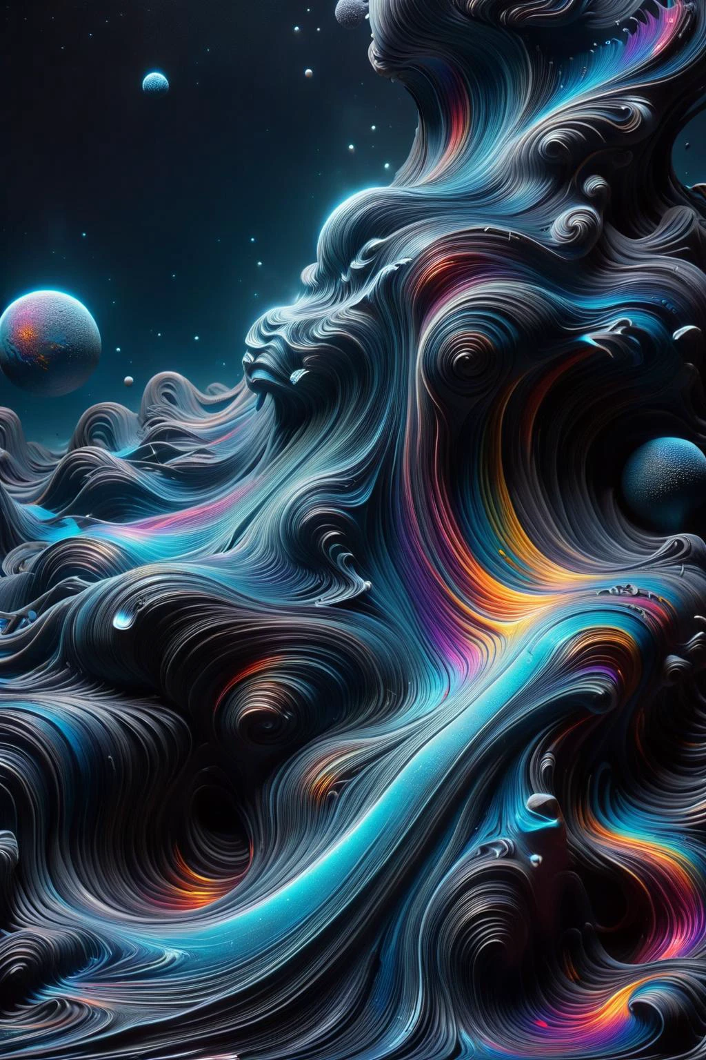 <lora:ral-3dwvz-sdxl:1>,ral-3dwvz,<lora:linquivera:0.8>,linquivera,<lora:ral-oilspill:0.45>,ral-oilspill,
Elegant,psychedelic,ethereal,abstract,surrealist,comet impact,sci-fi,deathpunk,