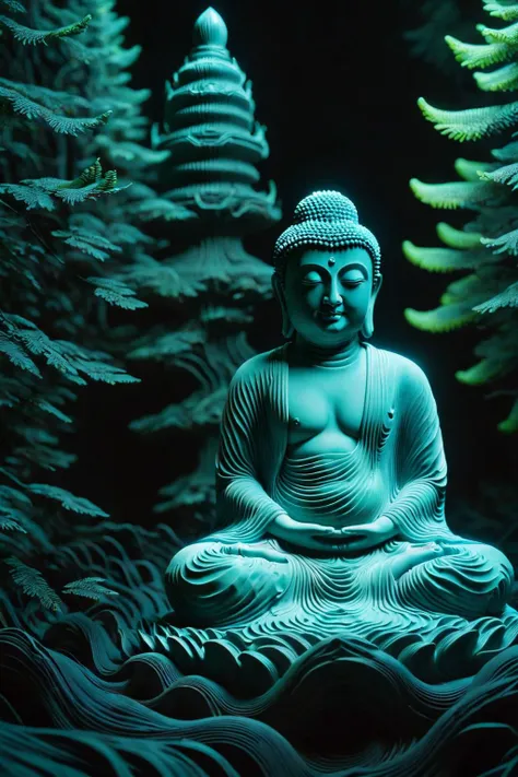 <lora:ral-3dwvz-sdxl:1>,ral-3dwvz,glow in the dark,dayglo,cymatics,
Portrait of Buddha,solemn,forest sculpture,depth of field,Bokeh,volume light,natural light,medium_shot,