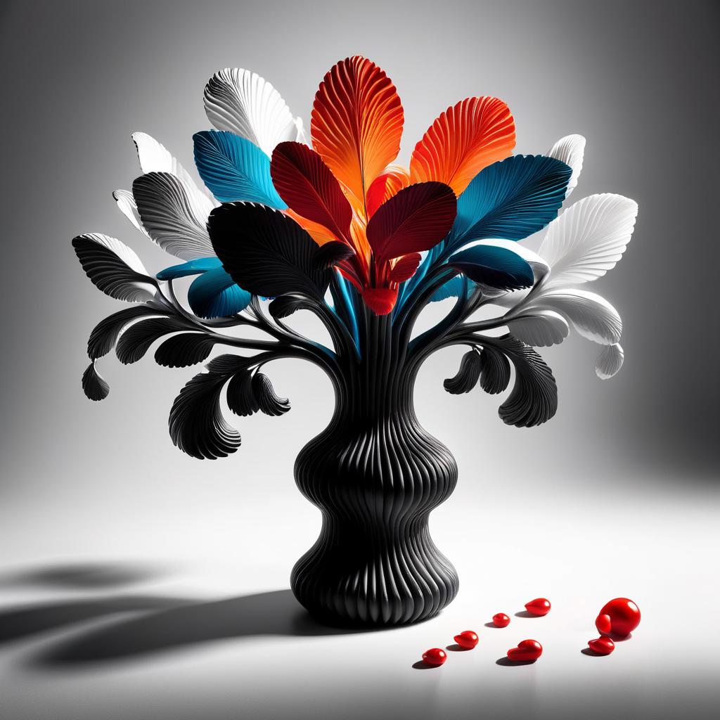 There is a vase with a bunch of colorful flowers in it - SeaArt AI