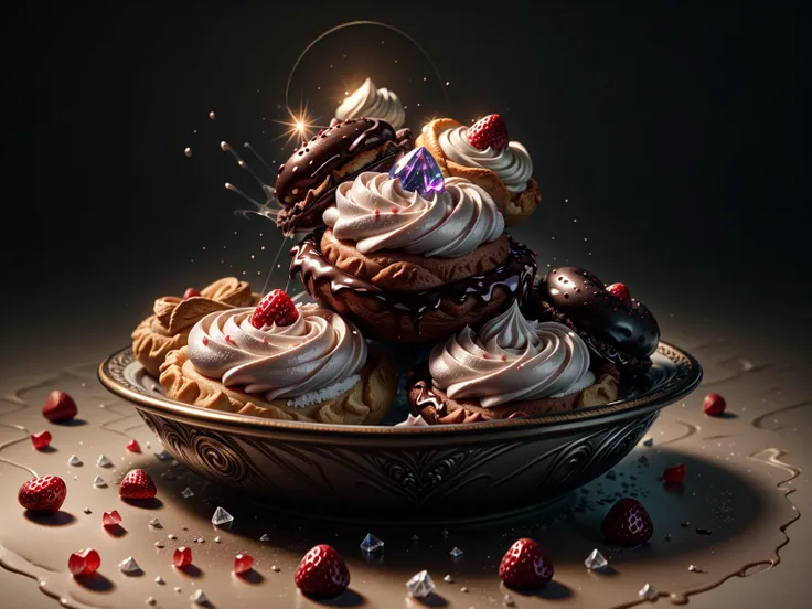 outdoor landscape, a landscape made of sweets and ice: a lake made of strawberry milk, small vanilla chocolate pieces swim in it, , , the strawberry milk lake is surrounded by amicellis and pastry sticks, , , the landscape consists of peppermint ice cream, , , in the background is a waterfall from caramel cream flowing into the strawberry lake, , , powdered sugar blows in the wind and covers everything, , , the atmosphere is magical, sweet and fairytale-like, (((videogame_style))), lineart:1.2, (sharp focus:1.2), lineart, flat color, monochrome, greyscale, ((cream puffs made of crystalz <lora:Crystals:0.5>)), (moody lightning:1.2), soft grey light, depth of field, bokeh, 4k, HDR,, beautiful cream puff Illuminated by the ethereal glow of studio lightning, the light is reflecting shadows on the purple aquamarins which are decorating the cream puffs, the light reflection sparcles around it, the harmonic play of light and shadow underlines the natural beauty of the cream puffs,, (the form is velvety and silky curved:1.2), (high contrast to catch the play of light and shadows),, one cream puff:(For the viewer, the desserts appears alive, as if a glimpse of its inner sparkle is possible),,simple light grey background, by night, peacful and grateful atmosphere, painted hearts, magical atmosphere, the moonlight casts a beam of light onto the desserts and seems to melt your ice cube in which the cream puff is located, water mist emanates from the cube, award winning art <lora:more_details:0.8> <lora:dAIversity-LoRAtest-Photoreal-SD15-01:0.9>,, deserted space, landscape, detail colour is purple, magical atmosphere, fairytale like, The cream puff is decorated with white powdered sugar and cream made of ral-3dwvz <lora:ral-3dwvz-sd15:0.5> ral-3dwvz