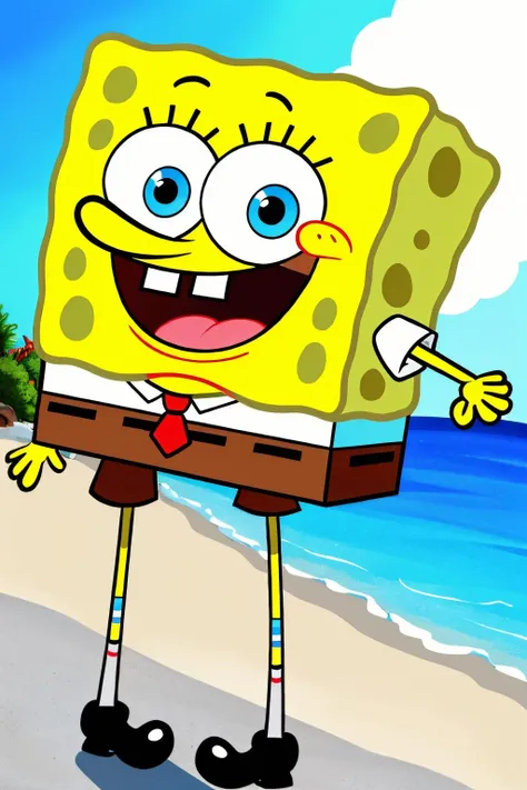 (view from back), (Realisitc:1.5), spongebob, <lora:EdobSpongeBobSquarePants_v1.0:0.8>