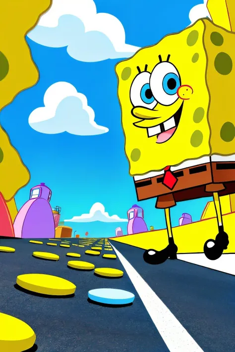 (view from bottom), (Realisitc:1.5), spongebob, <lora:EdobSpongeBobSquarePants_v1.0:0.8>