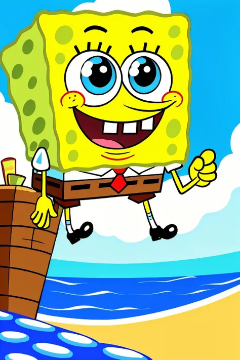 (view from bottom), (Realisitc:1.5), spongebob, <lora:EdobSpongeBobSquarePants_v1.0:0.8>
