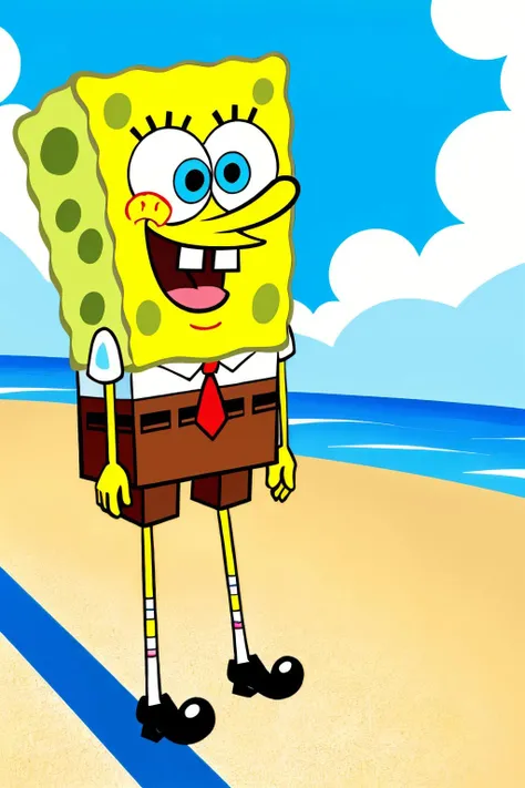 (view from left side), (Realisitc:1.5), spongebob, <lora:EdobSpongeBobSquarePants_v1.0:0.8>