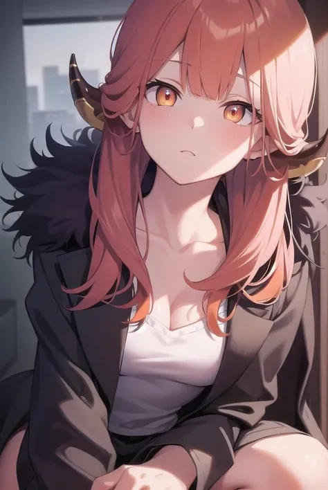 bluearchivearu, <lora:bluearchivearu-lora-nochekaiser:1>,
aru, halo, horns, long hair, (orange eyes:1.5), pink hair, bangs, blunt bangs,
BREAK black footwear, coat, collarbone, high heels, horns, long sleeves, red coat, shirt, white shirt, fur trim,
BREAK looking at viewer,
BREAK indoors, classroom,
BREAK <lyco:GoodHands-beta2:1>, (masterpiece:1.2), best quality, high resolution, unity 8k wallpaper, (illustration:0.8), (beautiful detailed eyes:1.6), extremely detailed face, perfect lighting, extremely detailed CG, (perfect hands, perfect anatomy),