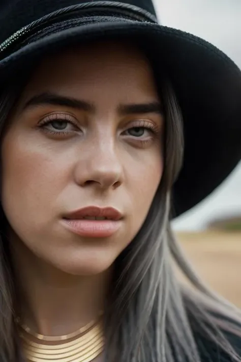 <lora:b1ll1331l1sh:0.9>, a Realistic portrait of b1ll1331l1sh woman, 1girl, long hair, looking at viewer, wool hat, jewelry, solo focus, necklace, bracelet, lips, grey eyes, ring, watch, realistic, professional Photography, Photorealistic, detailed eyes, RAW, analog, sharp focus, 8k, HD, DSLR, high quality, Fujifilm XT3, film grain, award winning, masterpiece
