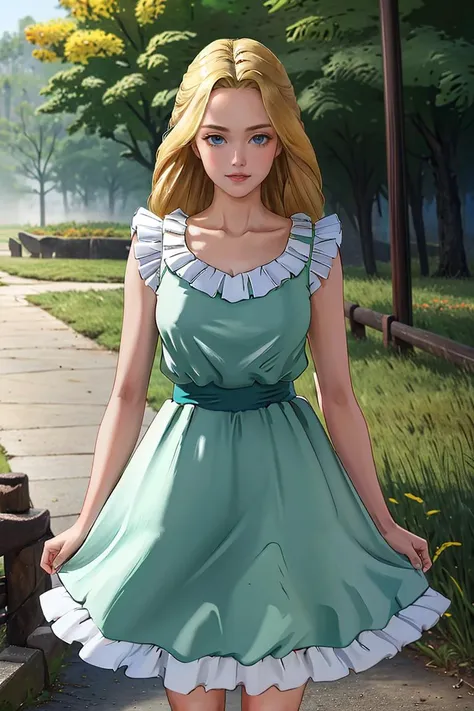 (masterpiece:1.4),(best quality:1.4),(absurdres:1.4),pin-up,
ANIME_lolita_prideaux_ownwaifu, www.ownwaifu.com,
blonde hair, long hair, blue eyes, collarbone, makeup, eyelashes, lips, red lips, very long hair, lipstick,
aqua dress, dress, frills, sleeveless, frilled dress,
<lora:ANIME_lolita_prideaux_ownwaifu-15:0.8>
(absurdres, highres, incredibly_absurdres:1.4),scenery,masterpiece,