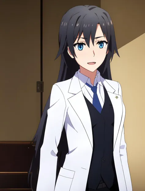 masterpiece, best quality,
 <lora:andtheherowasneverseenagain.sd15.v3:0.75> heroneverseenagain
1girl, solo
 <lora:shizukaanimenew2:0.8> SHIZUKASENSEI,  white lab coat,
blue eyes,