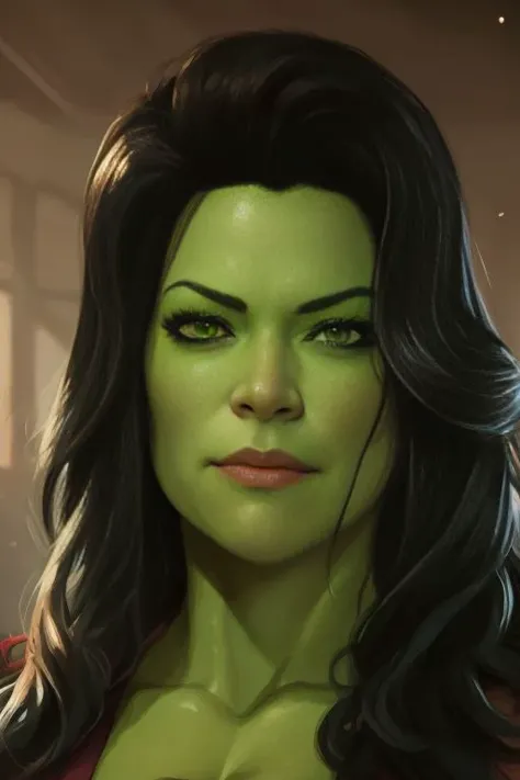 she-hulk, portrait, highly detailed, digital painting, artstation, concept art, smooth, sharp focus, illustration, cinematic lighting, art by artgerm and greg rutkowski and alphonse mucha