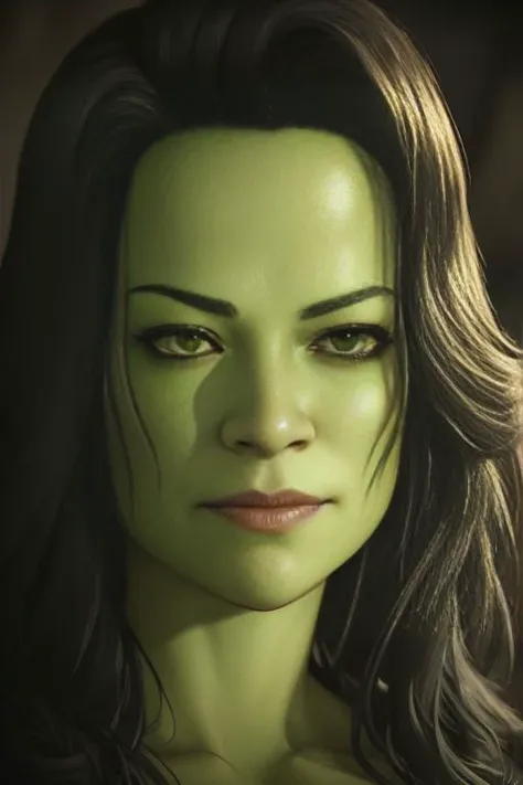 she-hulk, masterpiece, best quality, highest quality, cinematic lighting, (volumetric lighting), extremely detailed CG unity 8k wallpaper, focused, 8k wallpaper, 4k wallpaper, extremely detailed, ultra realistic, photorealistic, sharp focus, absurdres, (HDR:1.2), (high contrast), photograph, detailed and intricate, instagram, portrait, highly detailed, digital painting, artstation, concept art, smooth, sharp focus, illustration, cinematic lighting