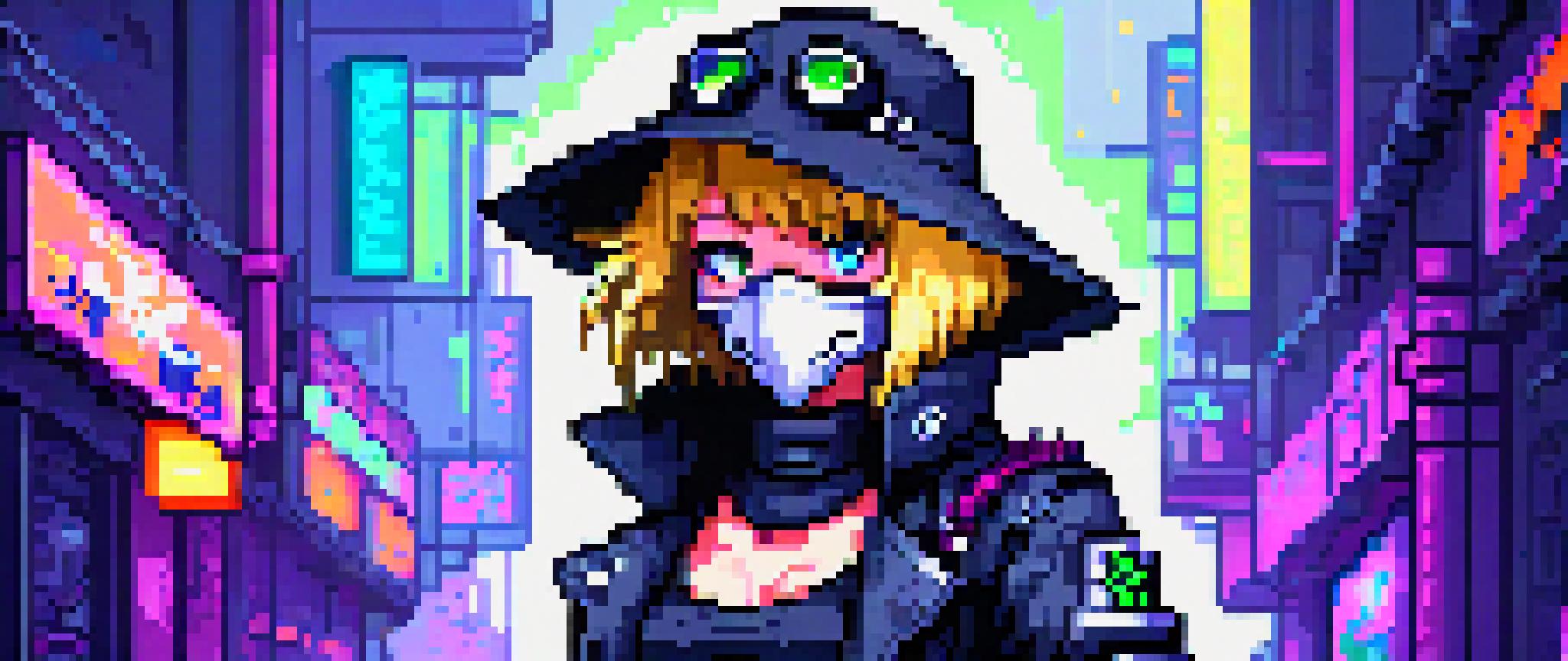 A woman in a black hat and a black coat is standing in a city - SeaArt AI