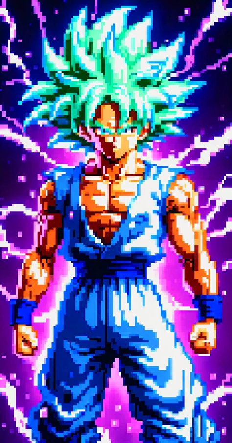 pixel art, (Ultra instinct Goku) with green hair, 32 bit style, realistic photo, (raw photo of broly cosplay), legendary super saiyan Broly, Goku from dragon ball super, (Goku ultra instinct transformation), Goku in rage mode, (Goku ultra instinct, Goku ultra ego), ((white hair, green hair, upper body)), ultra instinct, dbz style, jjba style, death note style, ultra detailed artistic abstract photography of super saiyan ultra instinct, asymmetrical, gooey liquid hair, color exploding, highly refractive skin, Digital painting, colorful, volumetric lighting, 8k, by Cyril Rolando, by artgerm, Trending on Artstation, 16k resolution, High definition, detailed, realistic, 8k uhd, high quality, dragon ball super style, cosmic body, vaporwave style, (ultra instinct aura around body), Toei animation style, Studio Ghibli style, hyper realistic