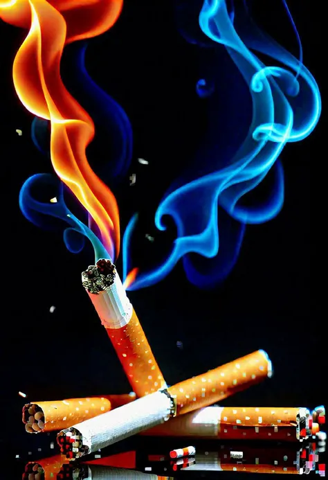 [illustration], cigarette, burning, embers, 8k <lora:cigarette:1>,