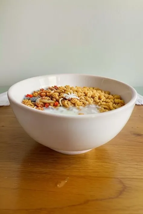 photo of a bowl of cereal, (cum on cereal, cum filled bowl:1.1) <lora:cum_b1:0.9> , realistic, (masterpiece:1.3), (best quality:1.3), beautiful, (intricate details), unity 8k wallpaper, ultra detailed, beautiful, aesthetic, perfect lighting, <lora:add_detail:0.25>