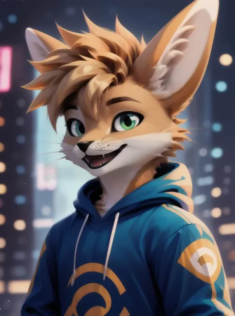 (rexouium, wavy hairs:1.2), cute, portrait, gorgeous eyes, good lights, good colors, good composition, monocolor, bicolor, good face, (cute:0.7), teenager,
smiling with open mouth, happy
whole body,
aestheticcartoon, vibrant colors,
pyjama
,
blurry cyberpunk city in the background,
<|startoftext|>
side view,
teenager,
one hand on the head,
<lora:vrcfurry_v42:0.75> <lora:hd_helper_v1:0.1>
BREAK,
monocolor green, green eyes,
(monocolor golden gold:1.2)
,
<lora:fluffyrock-quality-tags-v2.1.1-vpred:1>