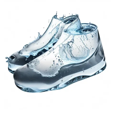 a (watercd:1.2, brightness, transparent:1.3) shoes, (abstract:1.3), (solo:1.2), water drop, dropping, <lora:watercd-000013:0.9>, no humans, high quality, masterpiece, realistic, photorealistic, (outdoors, on the surface of the water, the water splashed in all directions, full body, lens flare, blurry, dof),