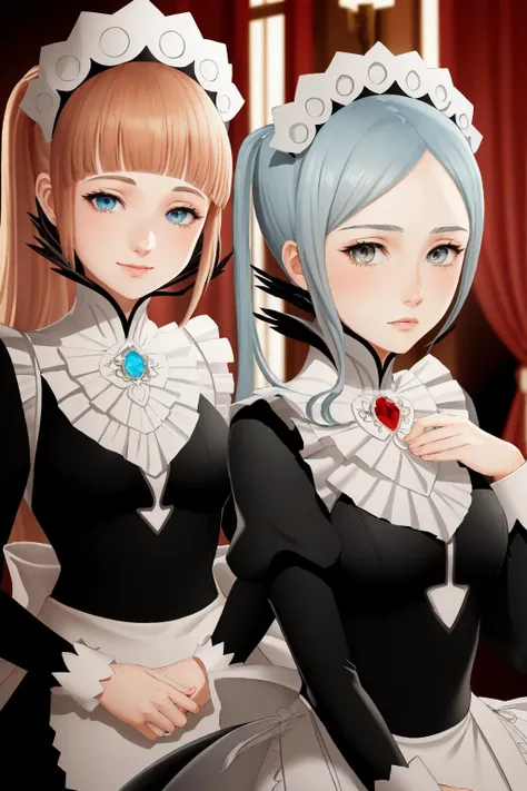 masterpiece, best quality, 2girls, standing next to each other, hotel <lora:feliciaflora-nvwls-v1-000010:1.0>