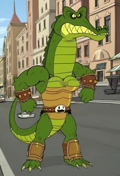 <lora:Unamed_Lizard_Creature:0.9>, toon picture of a female lizard, breasts, anthropomorphic, muscles, armor, (masterpiece:1.0), (best quality:1.0), ultra detailed, medium shot