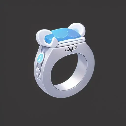 gameicon,masterpiece,best quality,ultra-detailed,masterpieces,The image is a cartoon ring, bear pattern, technology style, cute, white: 1, blue: 0.5,HD,Transparent background, 3D rendering2D, Blender cycle, Volume light,No human, objectification, fantasy <lora:3d:0.4> <lora:huizhang2:0.9>