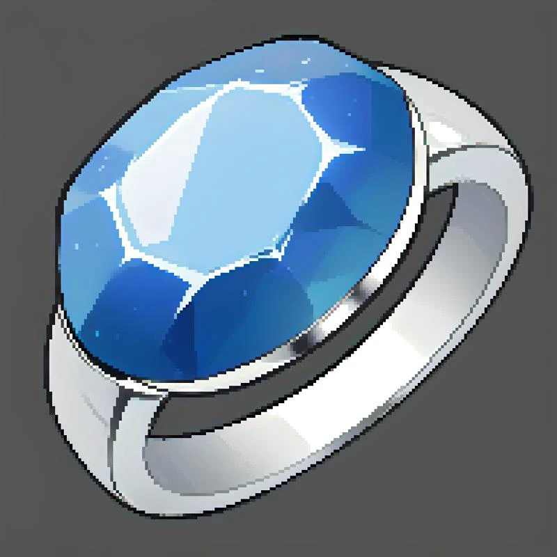 (no humans), silver ring with blue gemstone, Game Icon Institute, game icon institute_\(icon\)