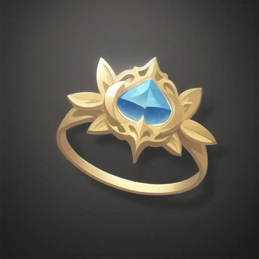 Intricate magic ring, cartoon, butterfly, flower, game icon, masterwork